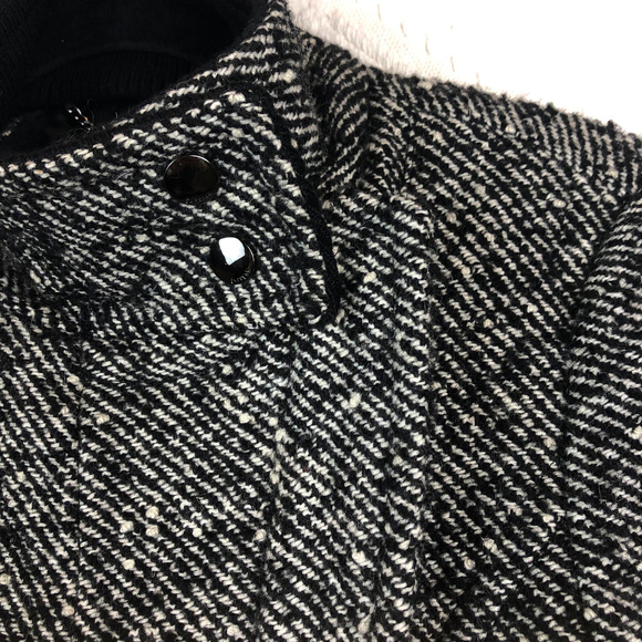 Express - Black White Twill Tweed Coat - xs - Picture 2 of 8